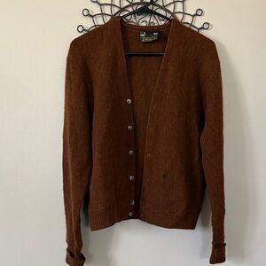Vintage The Men's Store Rust Brown Alpaca-Wool Cardigan
